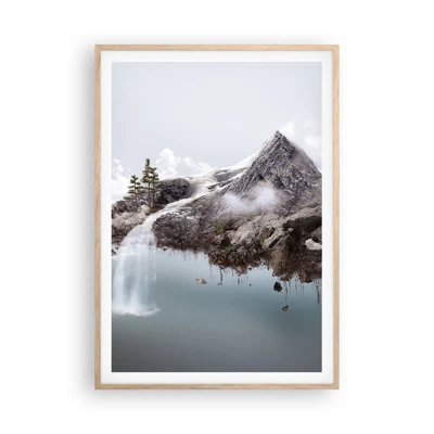 Póster en marco roble claro - Isla surrealista - 70x100 cm