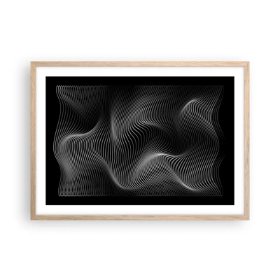Póster en marco roble claro - La danza de la luz en el espacio - 70x50 cm
