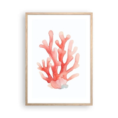 Póster en marco roble claro - La hermosura del color coral - 50x70 cm