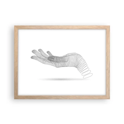 Póster en marco roble claro - Mano elástica - 40x30 cm