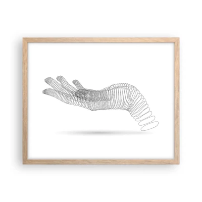 Póster en marco roble claro - Mano elástica - 50x40 cm