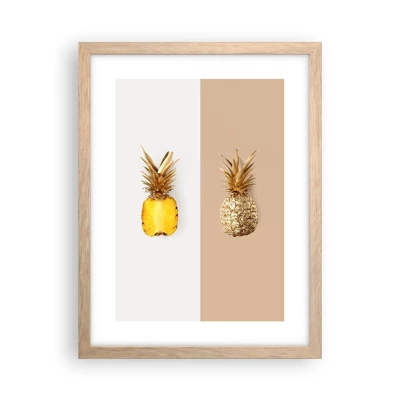 Póster en marco roble claro - Piña y media - 30x40 cm