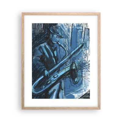 Póster en marco roble claro - Rapsodia urbana - 40x50 cm