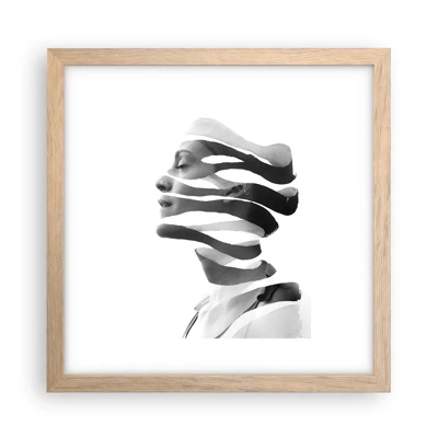 Póster en marco roble claro - Retrato surrealista - 30x30 cm