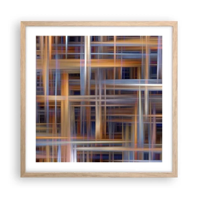 Póster en marco roble claro - Tejido de luz - 50x50 cm