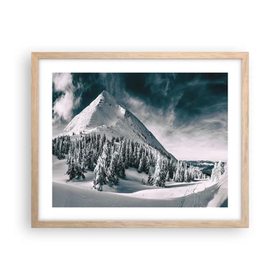 Póster en marco roble claro - Tierra de nieve y hielo - 50x40 cm