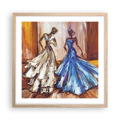 Póster en marco roble claro - Un elegante dúo - 50x50 cm