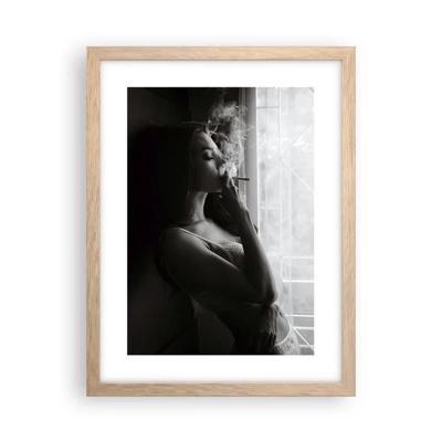 Póster en marco roble claro - Un momento sensual - 30x40 cm