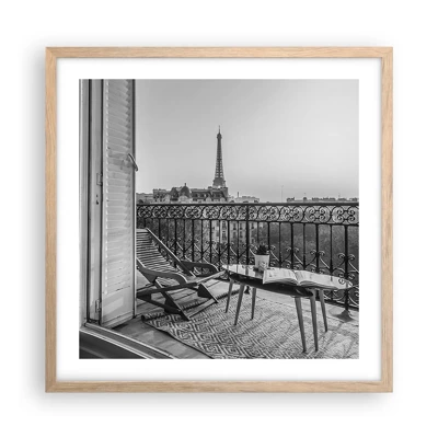Póster en marco roble claro - Una tarde parisina - 50x50 cm