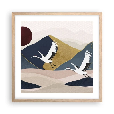 Póster en marco roble claro - Y el día ha vuelto a pasar volando - 50x50 cm