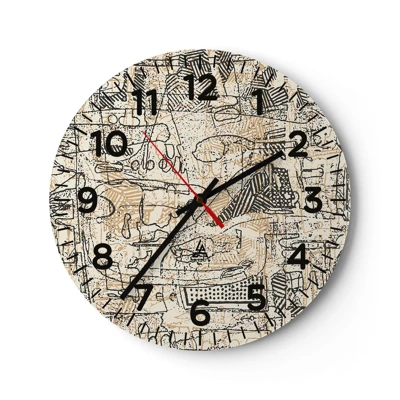Reloj de pared - Reloj de vidrio - A la espera de ser descifrado - 40x40 cm