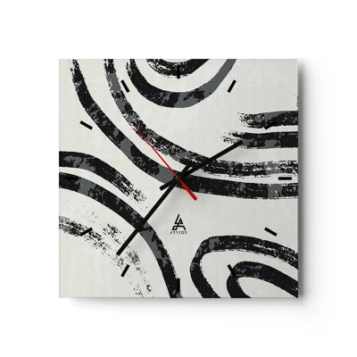 Reloj de pared - Reloj de vidrio - A medias - 30x30 cm