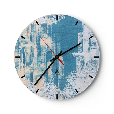 Reloj de pared - Reloj de vidrio - A través de un carámbano - 30x30 cm