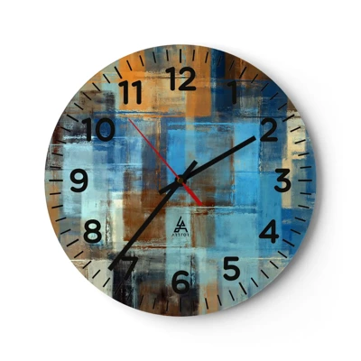 Reloj de pared - Reloj de vidrio - A través del velo azul - 30x30 cm