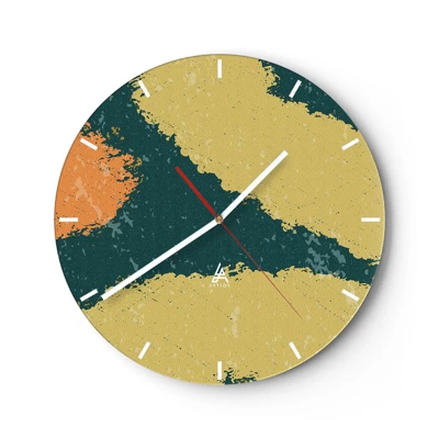 Reloj de pared - Reloj de vidrio - Abstracción - a cámara lenta - 30x30 cm