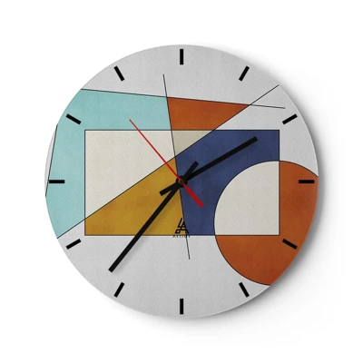 Reloj de pared - Reloj de vidrio - Abstracción: diversión modernista - 40x40 cm