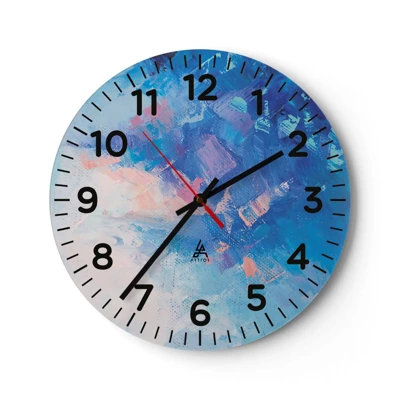 Reloj de pared - Reloj de vidrio - Abstracción invernal - 40x40 cm