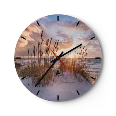 Reloj de pared - Reloj de vidrio - Adiós al sol y al viento - 30x30 cm