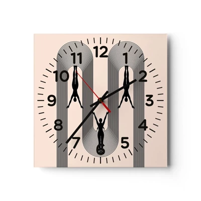 Reloj de pared - Reloj de vidrio - Al revés, o no - 30x30 cm