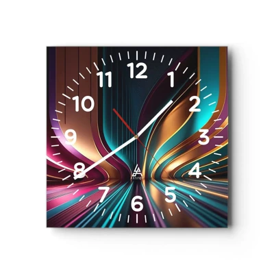 Reloj de pared - Reloj de vidrio - Arquitectura de la luz - 40x40 cm