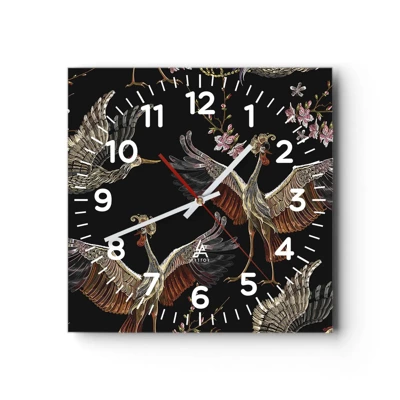 Reloj de pared - Reloj de vidrio - Aves de cuento de hadas - 30x30 cm