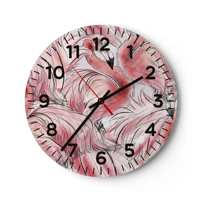 Reloj de pared - Reloj de vidrio - Ballet de aves - 30x30 cm