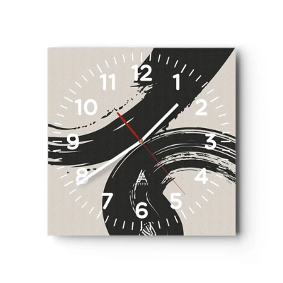 Reloj de pared - Reloj de vidrio - Barrido y circular - 30x30 cm