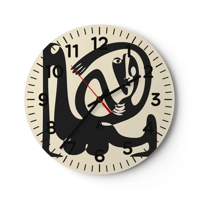 Reloj de pared - Reloj de vidrio - Casi Picasso - 30x30 cm