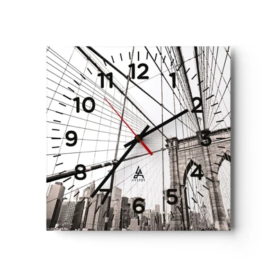 Reloj de pared - Reloj de vidrio - Catedral de Nueva York - 30x30 cm