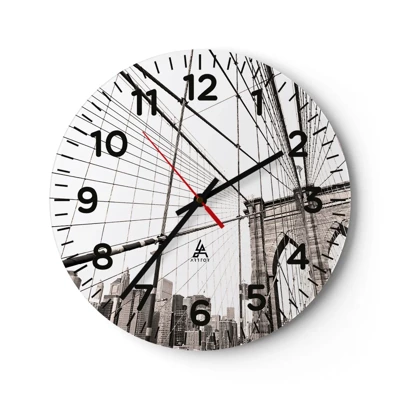 Reloj de pared - Reloj de vidrio - Catedral de Nueva York - 30x30 cm