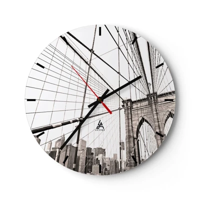 Reloj de pared - Reloj de vidrio - Catedral de Nueva York - 40x40 cm