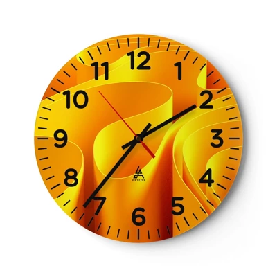 Reloj de pared - Reloj de vidrio - Como las olas del sol - 30x30 cm