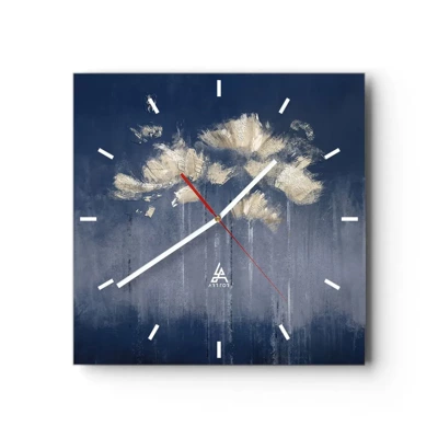 Reloj de pared - Reloj de vidrio - Como pétalos al viento - 30x30 cm