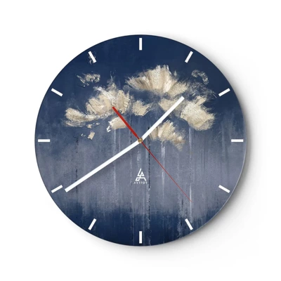 Reloj de pared - Reloj de vidrio - Como pétalos al viento - 30x30 cm