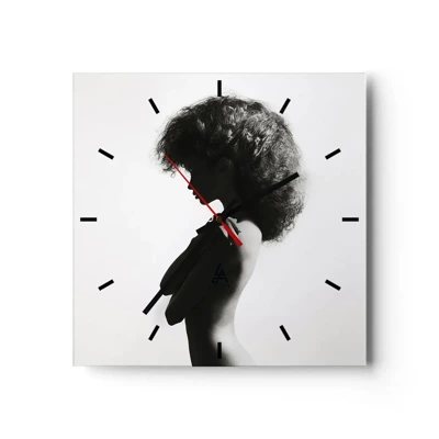 Reloj de pared - Reloj de vidrio - Como una flor en un tallo delgado - 40x40 cm