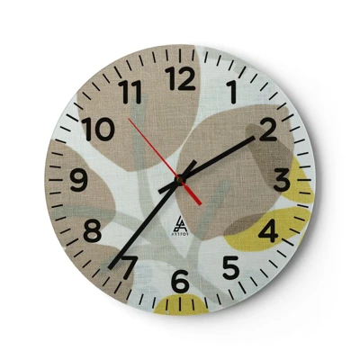 Reloj de pared - Reloj de vidrio - Composición a pleno sol - 30x30 cm