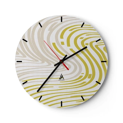 Reloj de pared - Reloj de vidrio - Composición curvada - 30x30 cm