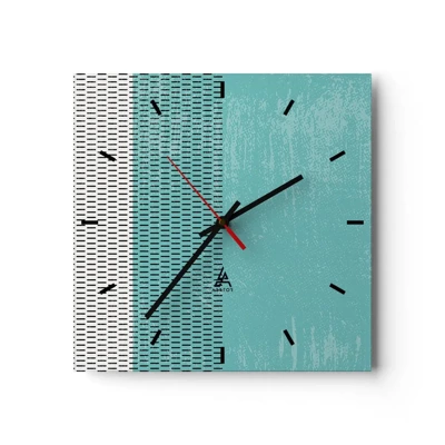 Reloj de pared - Reloj de vidrio - Composición equilibrada - 30x30 cm