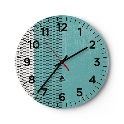 Reloj de pared - Reloj de vidrio - Composición equilibrada - 40x40 cm
