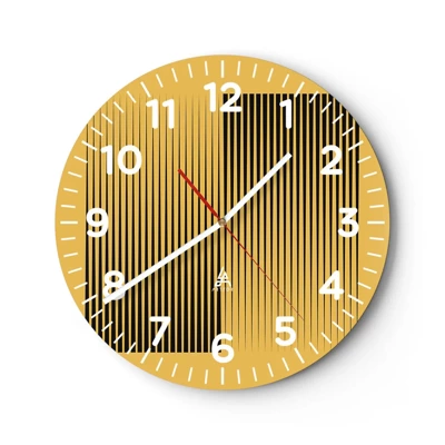 Reloj de pared - Reloj de vidrio - Cuadrado de opuestos - 40x40 cm