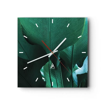 Reloj de pared - Reloj de vidrio - De cara a la luz - 30x30 cm