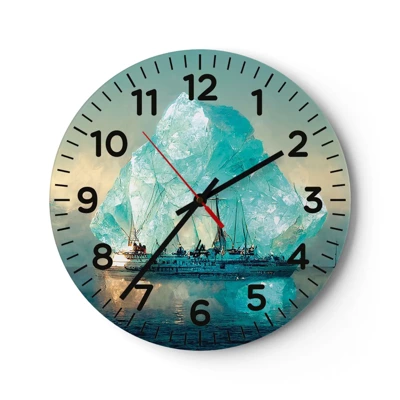 Reloj de pared - Reloj de vidrio - Diamante ártico - 30x30 cm