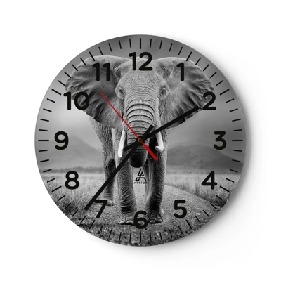 Reloj de pared - Reloj de vidrio - El anfitrión da la bienvenida - 30x30 cm