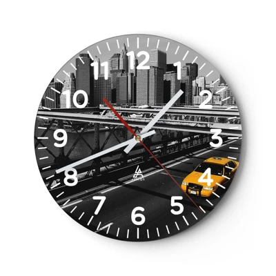 Reloj de pared - Reloj de vidrio - El color de la gran ciudad - 30x30 cm