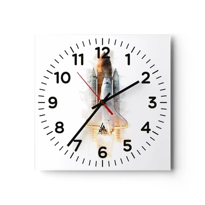 Reloj de pared - Reloj de vidrio - El comienzo de la exploración - 40x40 cm