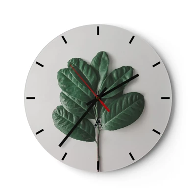 Reloj de pared - Reloj de vidrio - El dibujo de la propia naturaleza - 30x30 cm