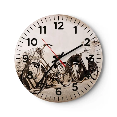 Reloj de pared - Reloj de vidrio - El inolvidable encanto del pasado - 40x40 cm