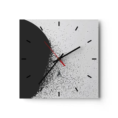 Reloj de pared - Reloj de vidrio - El movimiento de las partículas - 40x40 cm