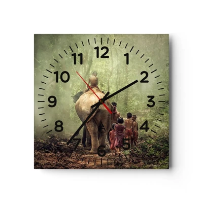 Reloj de pared - Reloj de vidrio - El nuevo libro de la selva - 40x40 cm