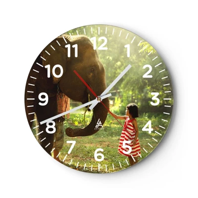 Reloj de pared - Reloj de vidrio - El poder de la amistad - 30x30 cm